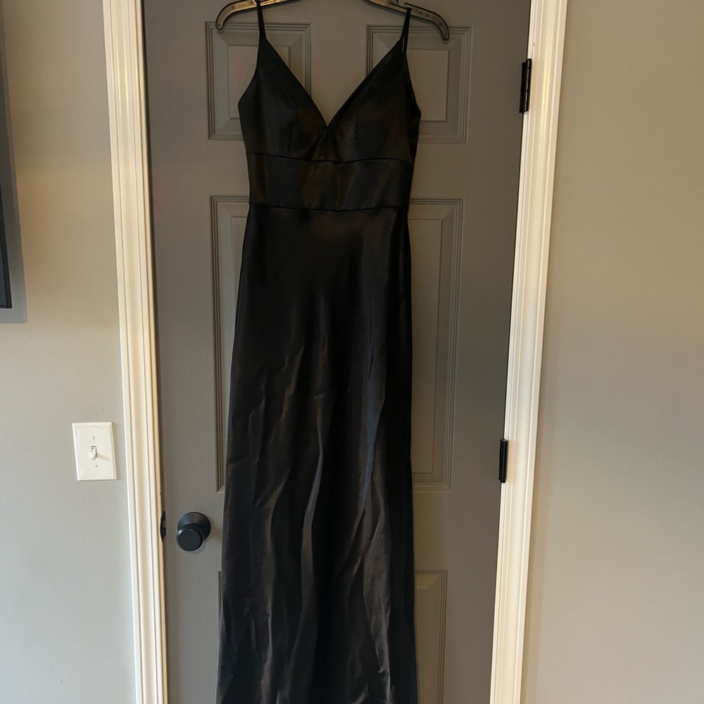 Jenny Yoo Black V-Neck Dress- Brenna